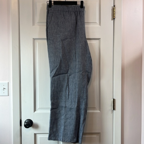 Lands' End Linen Blend High Rise Wide Leg Pull On Career Pants - Size 22W - Picture 4 of 11